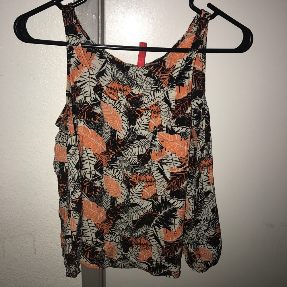 Black and orange floral tank
